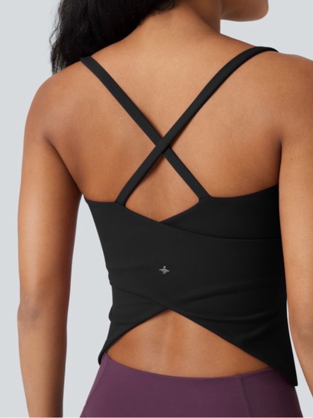 Halara Scoop Neck Crisscross Back Crossover Hem Yoga Cami Top XL NEW Pilates